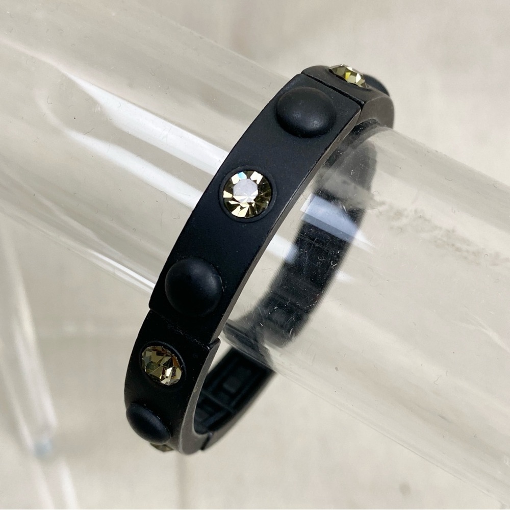 Lia Sophia Matte Black Studded Stretch Bracelet
